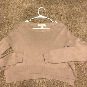 tan cropped forever 21 sweater